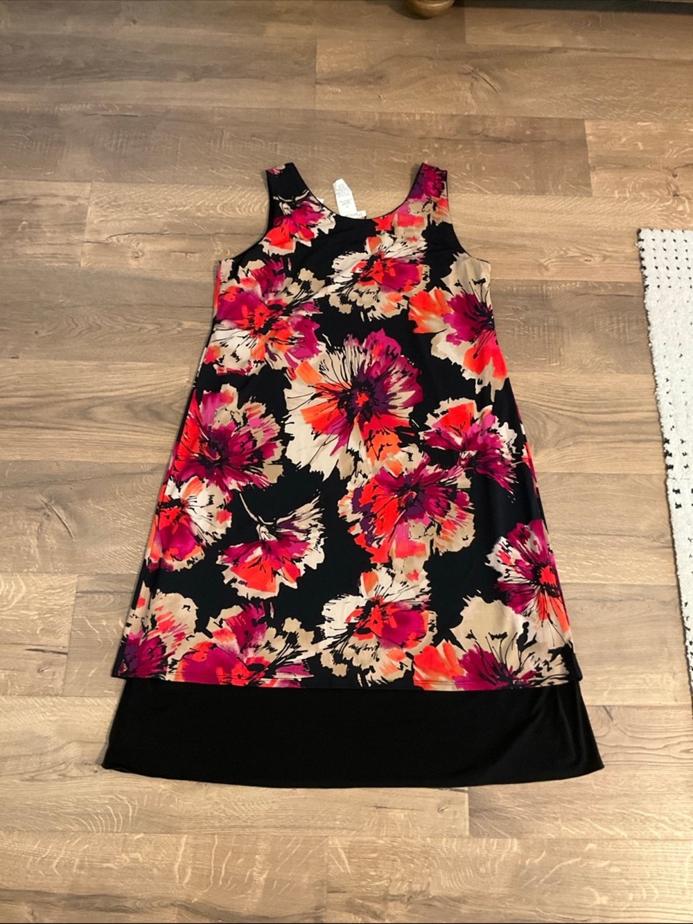 Travel Smith sleeveless reversible floral / black dress, XL, NWT! - Picture 3 of 7